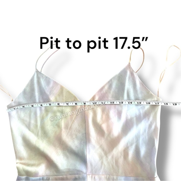 NWT VINCE Rainbow Wash Satin Slip Dress In Size Medium Pink Blue Yellow Purple - Picture 9 of 16